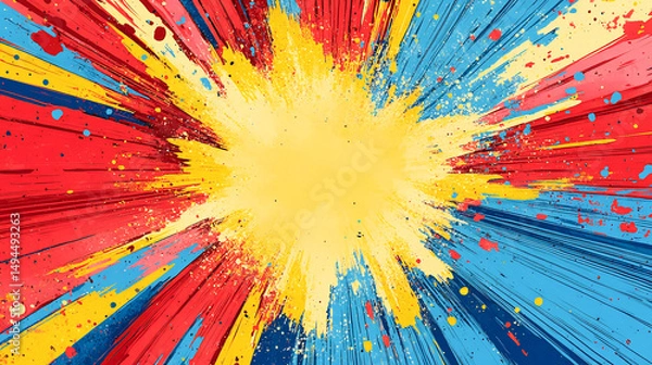 Fototapeta Colorful comic book background with zoom text illustration