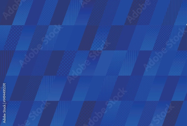 Obraz 背景素材 紺色 青色 四角形パターン ドット ストライプ  菱形 斜め ブロック バックグラウンド