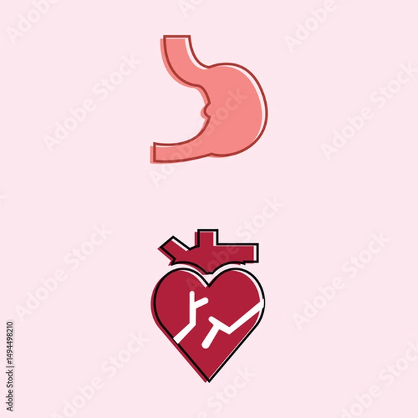 Fototapeta Human Internal Organs Icon Set