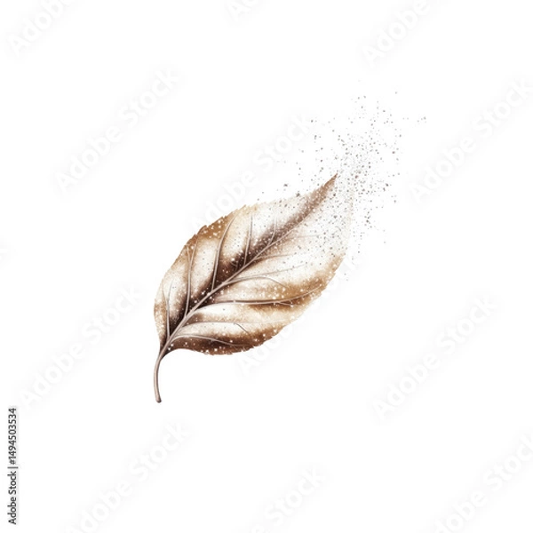 Fototapeta Decomposing Leaf with Sparkling Dust Autumnal Transformation