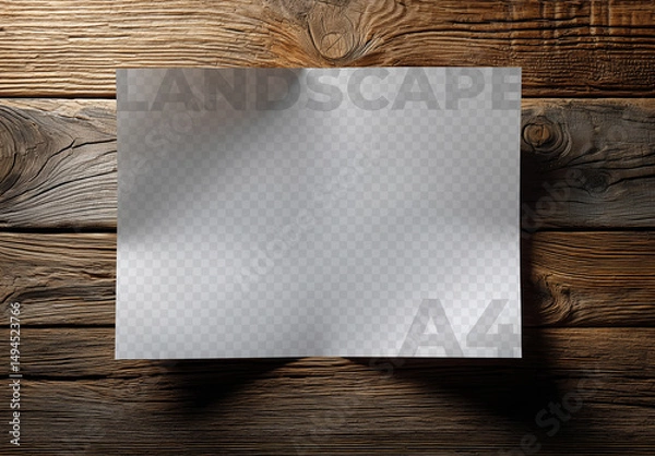 Fototapeta Slightly Crumpled A4 Paper Mockup