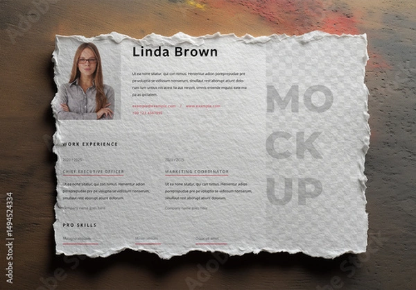 Fototapeta Realistic Torn Paper Mockup