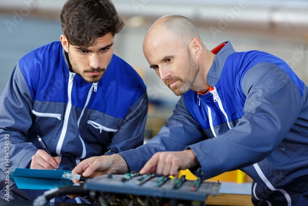 Fototapeta picture of production engineering professionals at work
