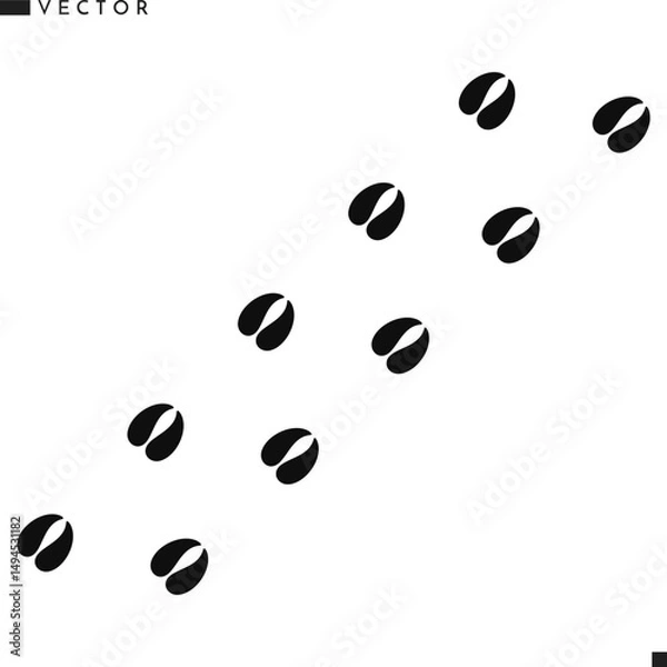 Obraz European bison footprints vector. Cattle footprints 
