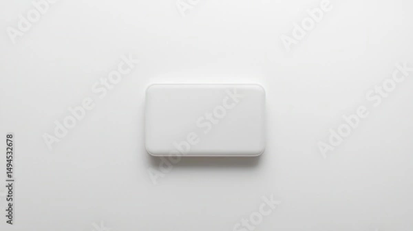 Fototapeta Minimalist Presentation: Plain White Soap Bar on a White Surface Purity