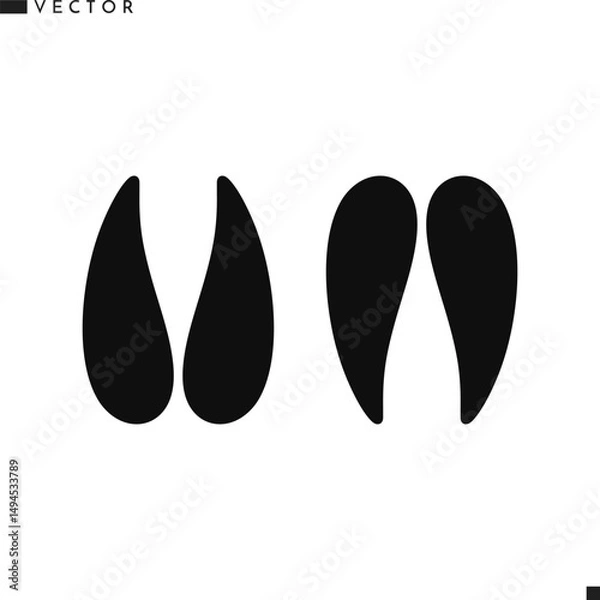 Obraz Deer footprint icon. Animal footprint vector