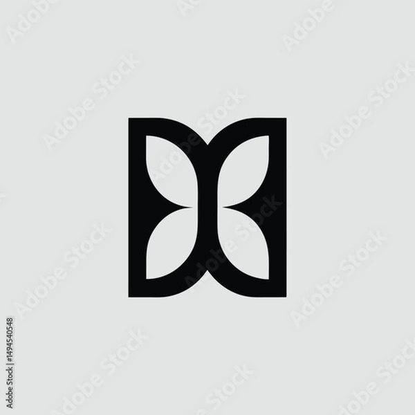 Fototapeta Abstract logo design featuring a butterfly motif suitable for branding projects