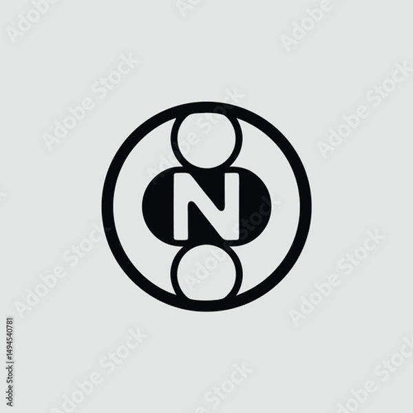 Fototapeta Modern circle logo with letter n suitable for various branding applications
