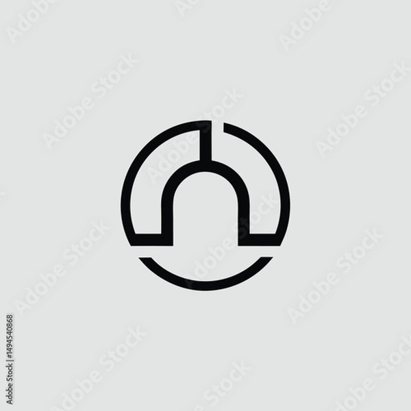 Fototapeta Abstract monogram logo design featuring letter n with minimalist style