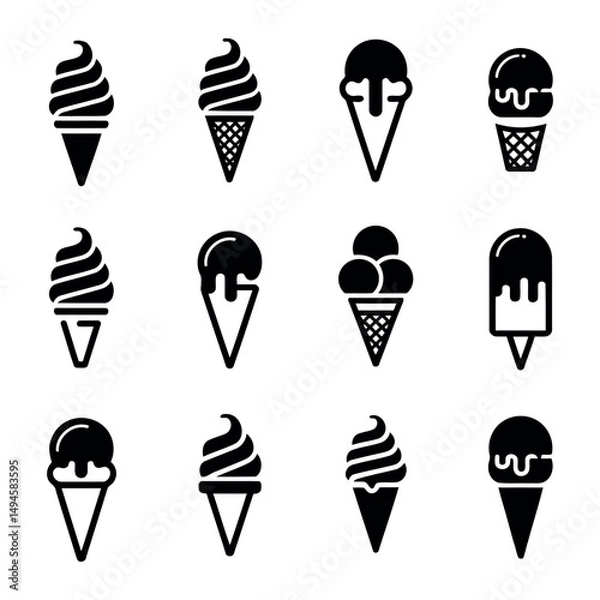 Obraz ice cream icons