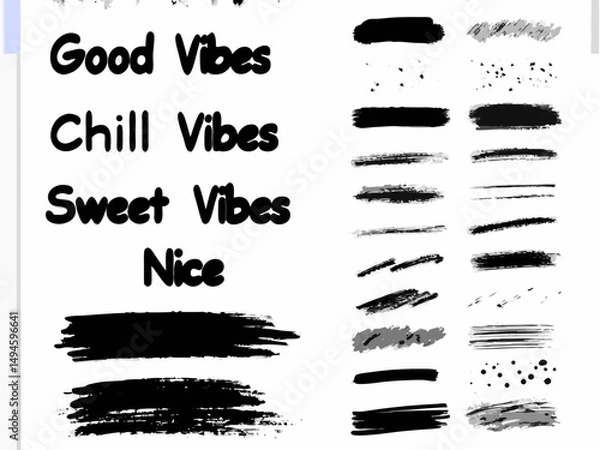 Obraz Vector set of black and white grunge art elements for vintage frame and border design decoration