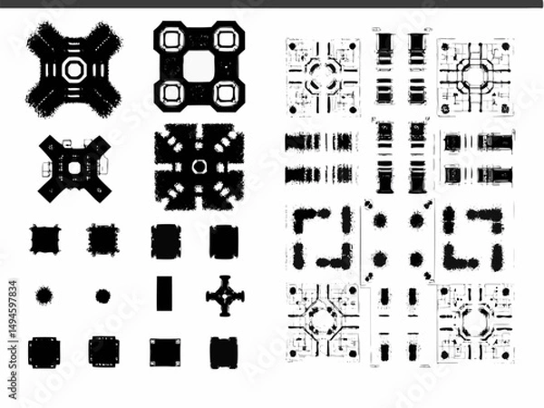 Obraz Vector alphabet icon set for web design and business illustration