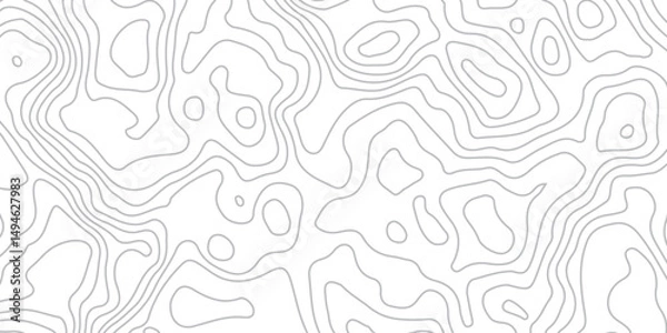 Obraz Transparent PNG Topographic  Grey line map on White background. Modern seamless Topographic map patterns, stylized topographic map contour in lines and contours isolated on transparent.