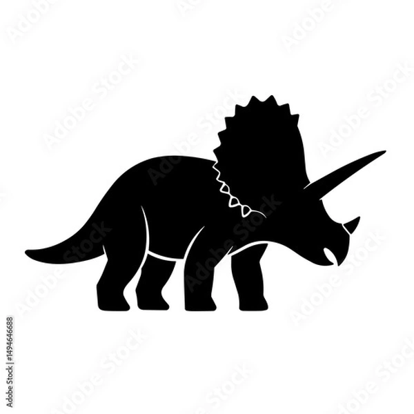 Fototapeta Simple dinosaur Triceratops Icon 