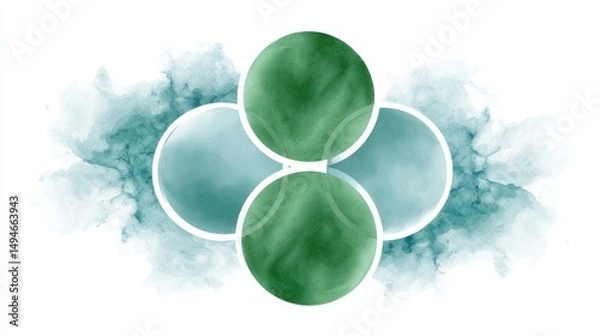 Obraz four overlapping circles forming the ikigai concept