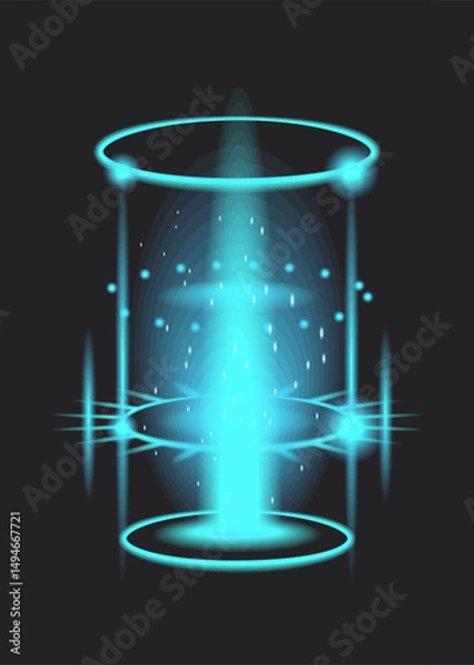Obraz Futuristic Teleport Energy Cylinders with Stunning Glowing Effects That Captivate the Imagination