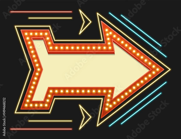Obraz Retro american neon sign vintage sale banner and label with vibrant design that attract attention
