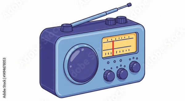 Obraz Retro radio broadcasts melodic waves