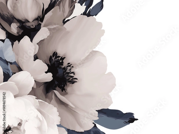 Obraz Elegant black and beige rose design for modern decor aesthetics
