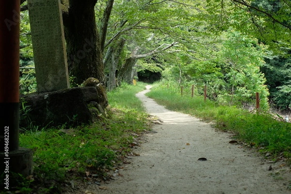 Obraz The approach to Okami Shrine, the shrine of Benzaiten, one of the Eight Great Dragon Kings, in Sakurai City, Nara