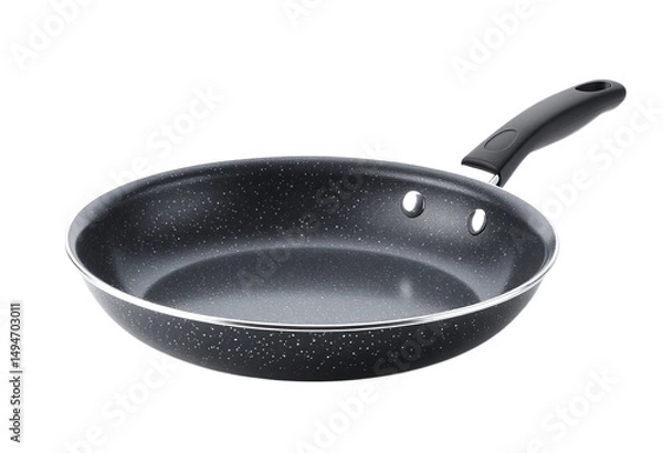 Fototapeta Black Nonstick Frying Pan, Isolated Transparent Background, Modern Design Element
