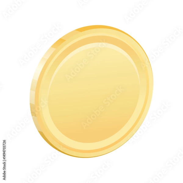 Obraz Golden Coin featuring captivating Flat Design Illustration