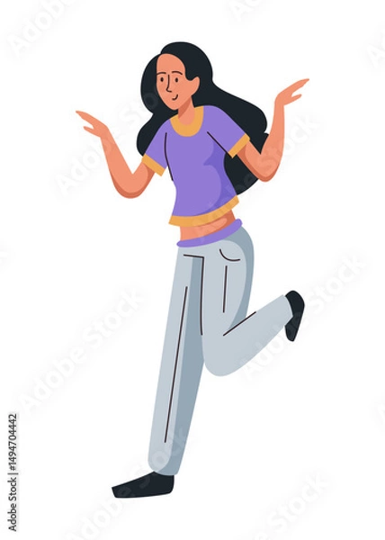 Obraz A variety of cheerful and vibrant character are joyfully dancing and celebrating