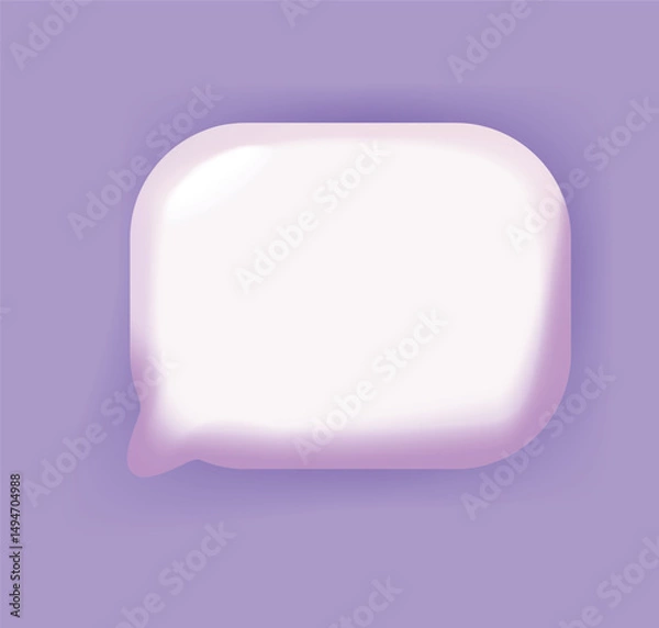 Obraz Vector 3D speech bubble on purple background