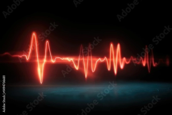 Fototapeta Digital heartbeat rate compared with resting rate