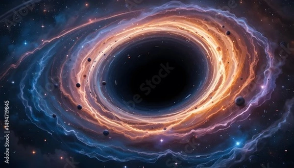 Fototapeta Cosmic vortex surrounded by glowing matter
