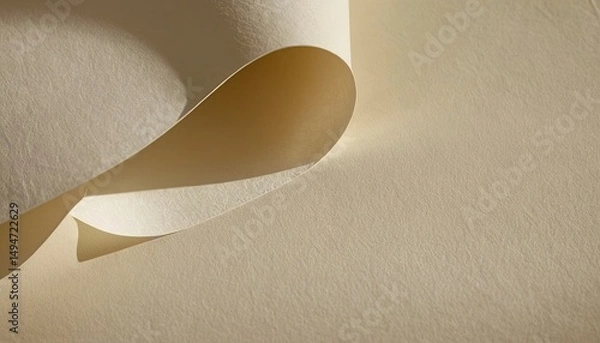 Obraz White Paper Roll with Swirl Pattern and Wave Texture. 1