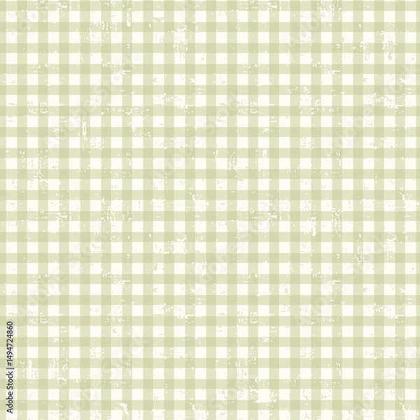 Obraz Seamless checkered pattern with trendy gingham checks textured, aged, faded or discolored for wrapping paper, clothing, textile and other design projects