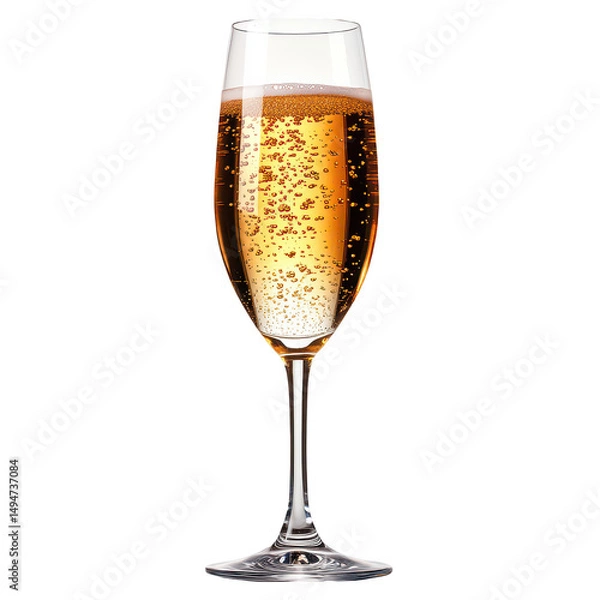 Obraz Champagne Flute on Transparent Background
