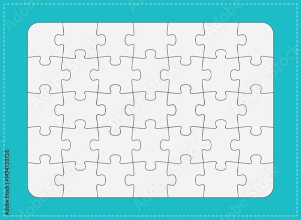 Fototapeta illustration of a rectangle shaped Jigsaw puzzle EPS Vector