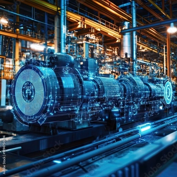 Fototapeta AI-Powered Predictive Maintenance Systems Enhancing Equipment Reliability by Analyzing Historical Data, Detecting Anomalies, and Scheduling Preventive Repairs for Industrial Operations