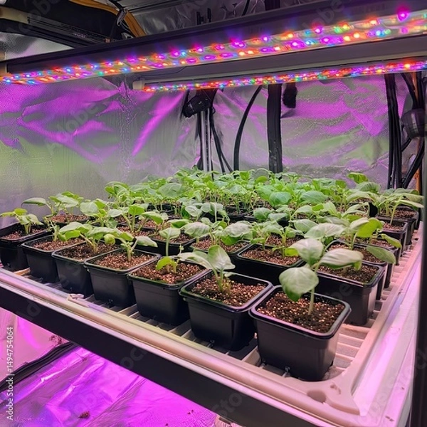 Fototapeta AI-Powered Smart Greenhouses Utilizing Light Optimization, Temperature Regulation, Nutrient Scheduling, and Climate Control for Sustainable Year-Round Farming