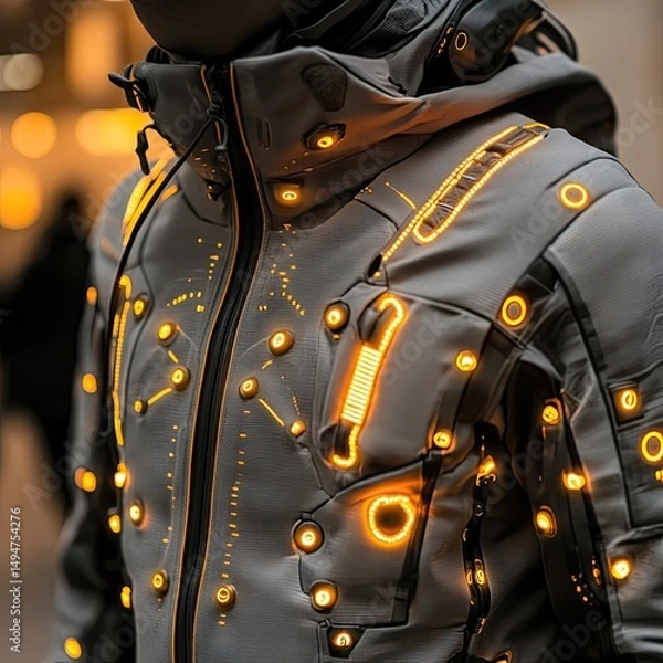 Fototapeta AI-powered smart textiles with personalized climate control adjust body temperature in real time using biometric feedback and eco-materials for wearable environmental comfort --raw --stylize 250