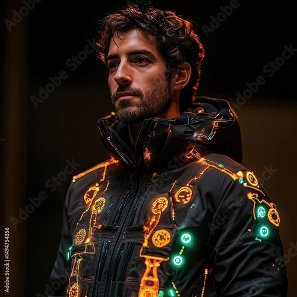 Fototapeta AI-powered smart textiles with personalized climate control adjust body temperature in real time using biometric feedback and eco-materials for wearable environmental comfort --raw --stylize 250