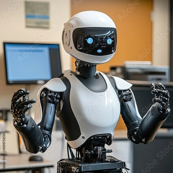 Fototapeta Assistive Personal Robots Supporting Disabled Individuals with Voice-Controlled Mobility, Task Execution, Smart Navigation, and AI Learning for Improved Accessibility