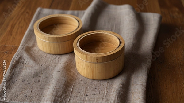 Fototapeta Containers with Bamboo Lids