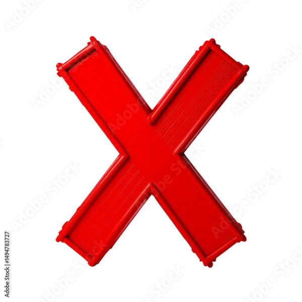 Fototapeta Red X Icon, Isolated Transparent Background