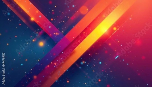 Fototapeta Geometric abstract design with bold colors and sharp lines , poster, illustration