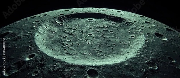 Obraz Crater on Gray Moon Surface