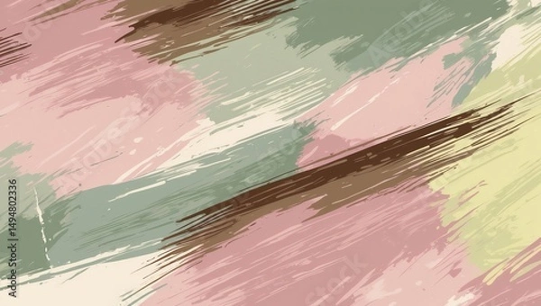 Obraz Abstract Painting with Brush Strokes in Earth Tones for Background