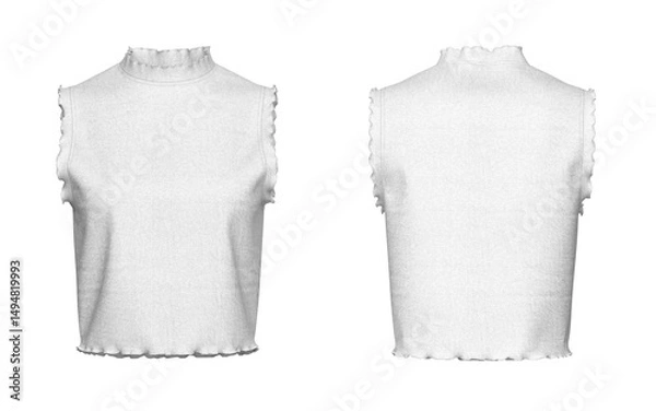 Fototapeta Womens tank top front back mockup white color 3d rendering transparent