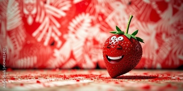 Fototapeta Bold Strawberry Street Art Design