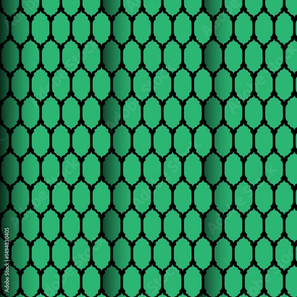 Fototapeta Seamless Islamic Geometric Pattern in Green – Moroccan Tile Background Design