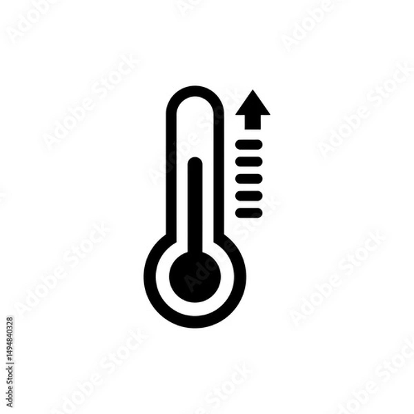 Fototapeta Thermometer Icon Rising Temperature Representing Warming Trend