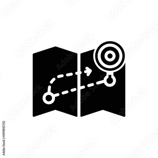 Obraz Roadmap with Goal Post Representing Target Achievement and Business Growth