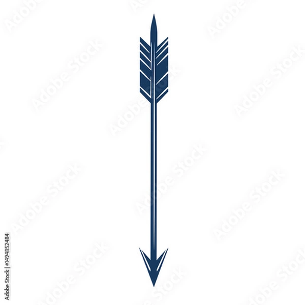 Obraz Modern Arrow with Bold Outlines in Sapphire Blue Isolated on Transparent Background